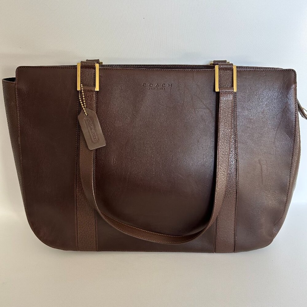 Vintage 90s Coach Mahogany Bridle Tote #6709 / Made In Italy